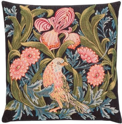 Iris & Bird Tapestry Cushion - 46x46cm (18"x18")