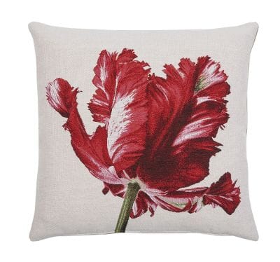 Tulip White Tapestry Cushion - 46x46cm (18"x18")