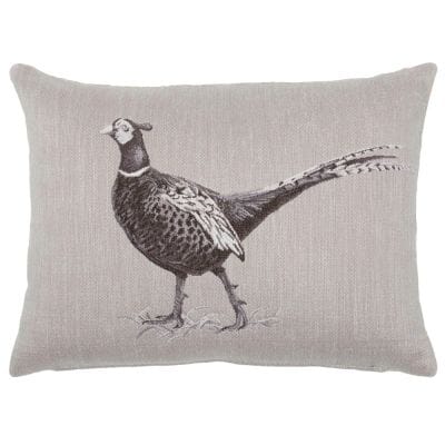 Pheasant Country Linen Tapestry Cushion - 33x46cm (13"x18")