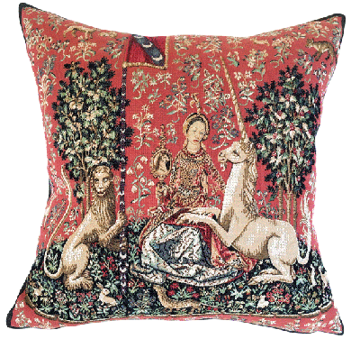 Lady & Unicorn Sight Tapestry Cushion - 46x46cm (18"x18")