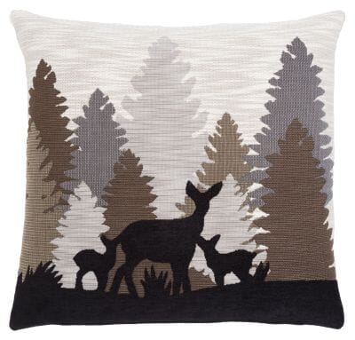 Silhouette Deer Tapestry Cushion - 46x46cm (18"x18")
