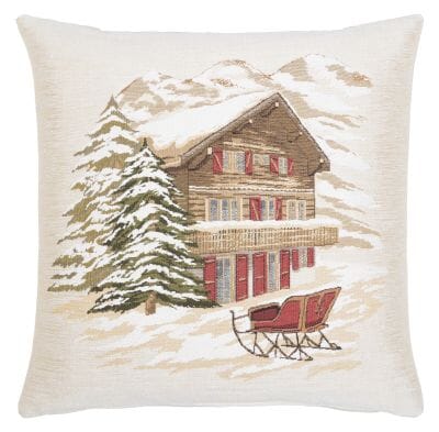 Winter Chalet Tapestry Cushion - 46x46cm (18"x18")