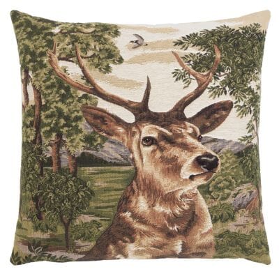 Stag Tapestry Cushion - 46x46cm (18"x18")