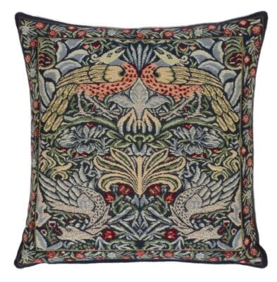 Peacock & Dragon Blue Tapestry Cushion - 46x46cm (18"x18")