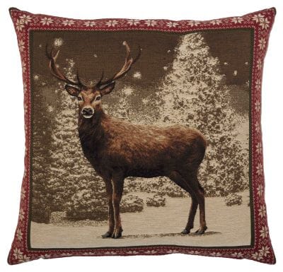 Winter Stag Tapestry Cushion - 46x46cm (18"x18")