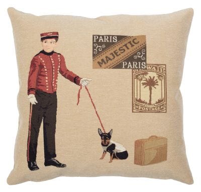 Paris Bellboy Tapestry Cushion - 46x46cm (18"x18")