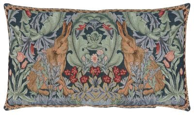 Morris Hares Cushion with Feather Filler - 35x60cm (14"x24")