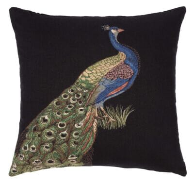 Peacock Left Tapestry Cushion - 46x46cm (18"x18")