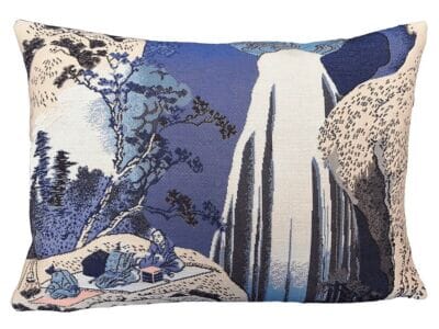 Cascade of Amida 1830 by Hokusai Cushion with Feather Filler - 33x46cm (13"x18") - 2 Pieces Remaining!