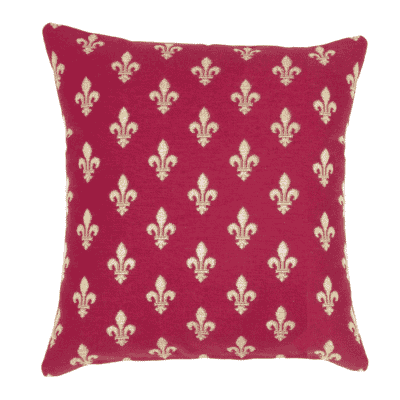 Red Fleur de Lys Tapestry Cushion - 46x46cm (18"x18")