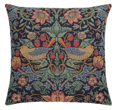 Strawberry Thief Blue Birds Regular Cushion with filler - 46x46cm (18"x18")