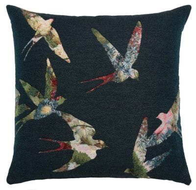 Flower Swallows Regular Cushion with filler - 46x46cm (18"x18")