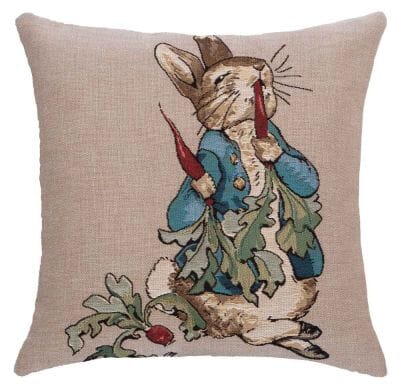 Peter Eating Radishes Cushion with Feather Filler - 33x33cm (13"x13")