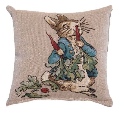 Peter Eating Radishes Fibre Filled Tapestry Cushion - 20x20cm  (8"x8")
