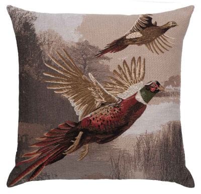 Pheasants in Flight Regular Cushion with filler - 46x46cm (18"x18")