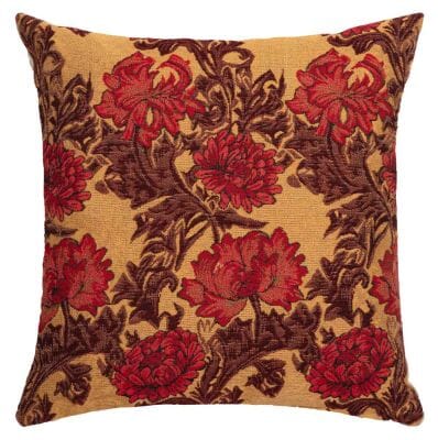 Chrysanthemums Gold Regular Cushion with filler - 46x46cm (18"x18")