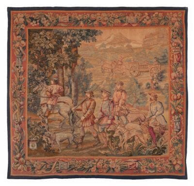 Depart pour la Chasse Antique Original Tapestry