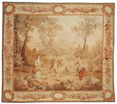 Blind Man's Buff Antique Original Tapestry