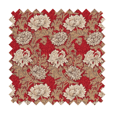Chrysanthemums Red Tapestry Fabric