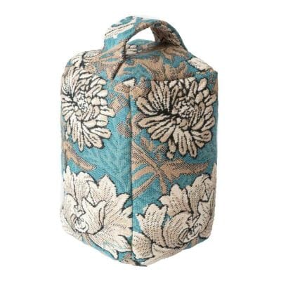 Chrysanthemums Aqua Tapestry Doorstop