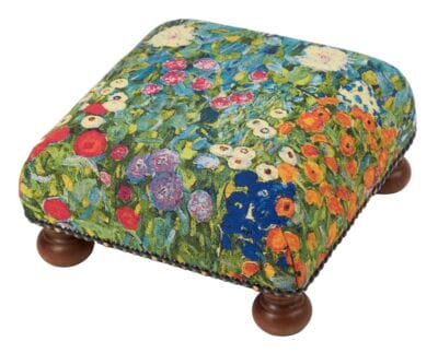 Klimt Flowers Tapestry Footstool