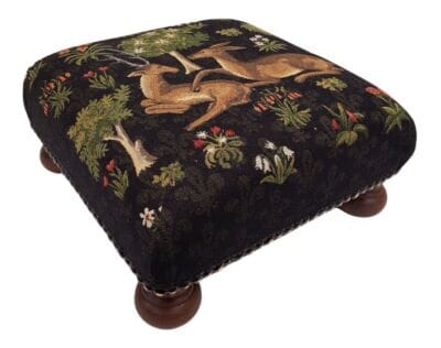Medieval Stags Tapestry Footstool