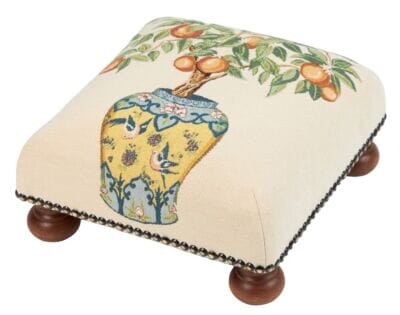 Orange Tree Vase Tapestry Footstool