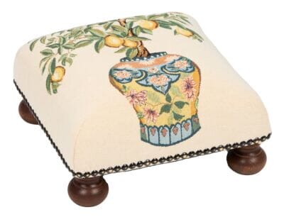 Lemon Tree Vase Tapestry Footstool