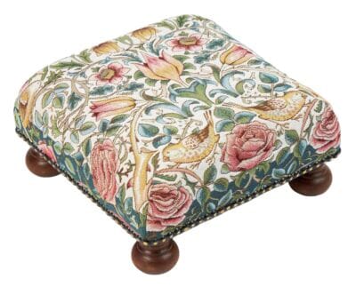 Tulip & Rose Cream Tapestry Footstool