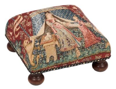 Lady with the Tent Tapestry Footstool