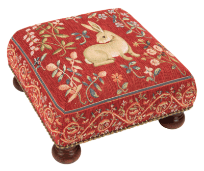 Medieval Rabbit Tapestry Footstool