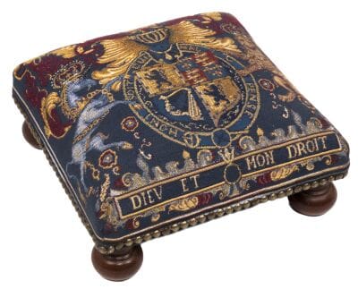 Stuart Crest Tapestry Footstool