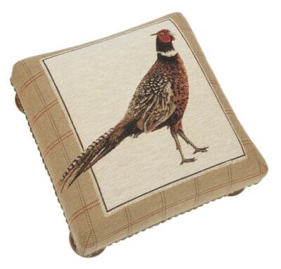 Strutting Pheasant Tapestry Footstool