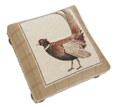 Fantail Pheasant Tapestry Footstool