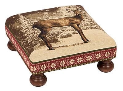 Winter Deer Tapestry Footstool