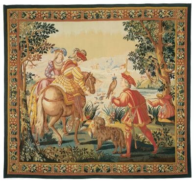 Les Fauconniers Handwoven Tapestry - 244 x 262 cm (8'0" x 8'7") - Requires Rod Size 6