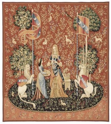 La Dame a La Licorne 'L'Odorat' (Lady with the Unicorn - The Smell) Tapestry - 177 x 157 cm (5'10" x 5'2") - Requires Rod Size 4