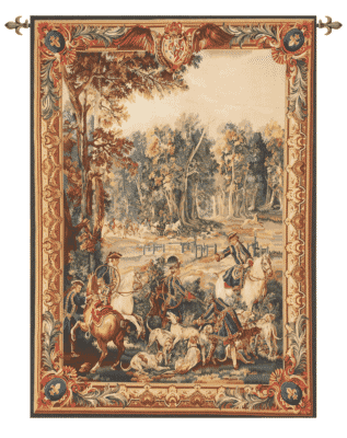 Louis XIV Hunt Handwoven Tapestry - 225 x 165 cm (7'4" x 5'5") - Requires Rod Size 4 - Last Piece Remaining!