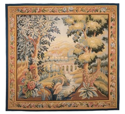 Verdure Aubusson Handwoven Tapestry - 170 x 178 cm (5'7" x 5'10") - Requires Rod Size 5