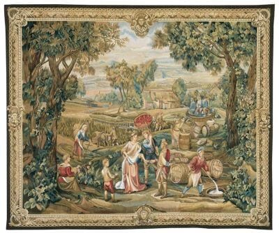 La Racolte du Vin Handwoven Tapestry - 183 x 218 cm (6'0" x 7'2") - Requires Rod Size 5
