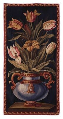 Flemish Tulips Handwoven Tapestry - 188 x 92 cm (6'2" x 3'0") - Requires Rod Size 2