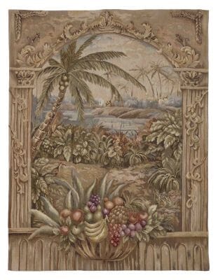 Palms & Fruit Handwoven Tapestry - 158 x 122 cm (5'2" x 4'0") - Requires Rod Size 3