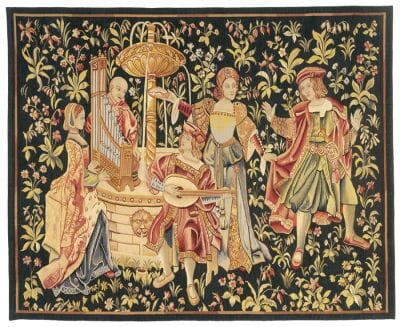 Le Concert Medieval Handwoven Tapestry - 157 x 193 cm (5'2" x 6'4") - Requires Rod Size 5