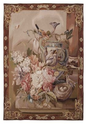 Nest & Floral Beige Handwoven Tapestry - 184 x 132 cm (6'0" x 4'3") - Requires Rod Size 4