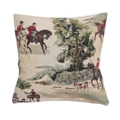 The English Chase Tapestry Cushion with Feather Filler - 45x45cm (18"x18") - Last Piece Remaining!