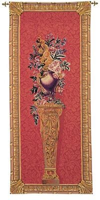 Pedestal Portiere - Red Loom Woven Tapestry - 146 x 58 cm (4'10" x 1'11") - Requires Rod Size 1