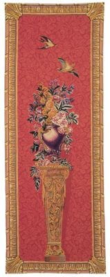 Pedestal Portiere - Red Loom Woven Tapestry - 200 x 72 cm (6'7" x 2'4") - Requires Rod Size 2