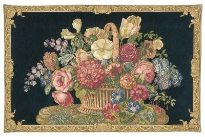 Flowerbasket Dark Loom Woven Tapestry - 66 x 105 cm (2'2" x 3'5") - Requires Rod Size 3
