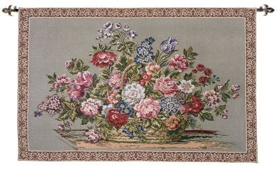 Floral Basket Light Loom Woven Tapestry - 96 x 147 cm (3'2" x 4'10") - Requires Rod Size 4