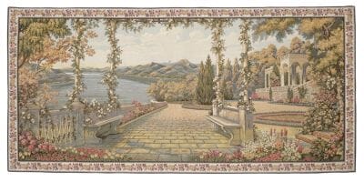 The Terrace Loom Woven Tapestry (Roses Border) Loom Woven Tapestry - 120 x 220 cm (3'11" x 7'5") - Requires Rod Size 5